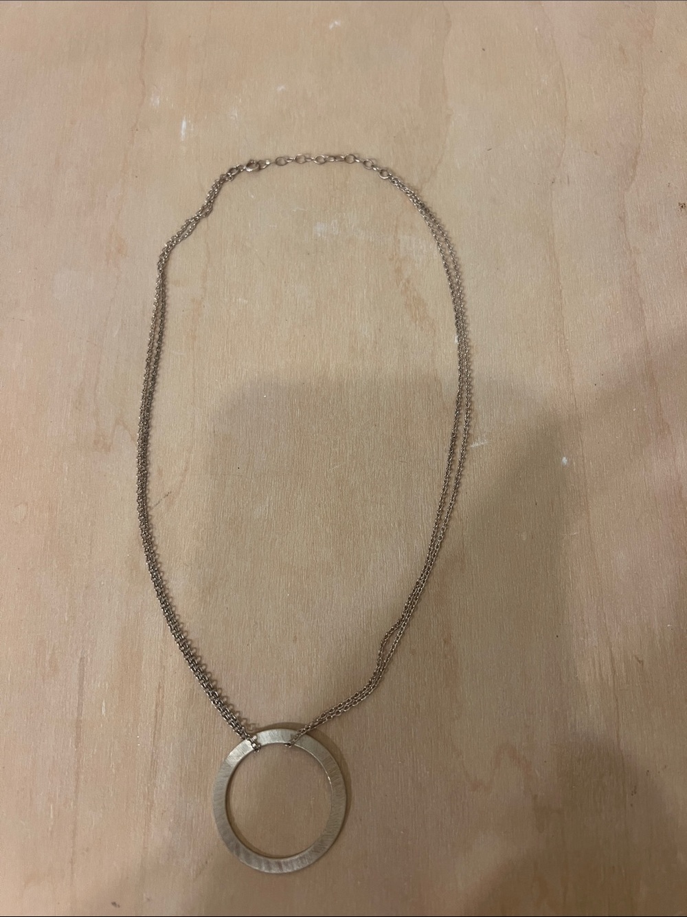 Minimalist brush silver Circle Pendant Necklace for Women